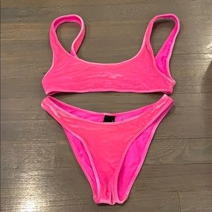 Triangl Italian velvet hot pink bikini